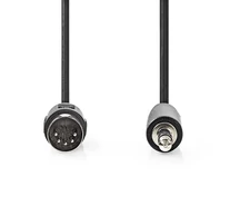 Nedis CAGL20100BK10 audio kábel 5p DIN dugó - 3,5mm szereo jack dugó, hossz 1m