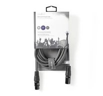 Nedis COTH15010GY50 balanced/szimmetrikus félprofi XLR audio kábel, XLR 3érintkezős dugó - aljzat, 5m, rugalmas