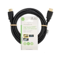 Nedis CVGL34060BK30 ultra HD HDMI kábel, HDMI dugó - dugó, 4K@60Hz, ARC, 18 Gbps, aranyozott csatlakozók, hossz 3m