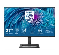 PHILIPS IPS monitor 27" 275E2FAE, 2560x1440, 16:9, 350cd/m2, 1ms, DisplayPort/2xHDMI, hangszóró