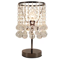 REALITY London crystal Table lamp,shiney black or shiney blackCrystal hanging beads1*E14 Max.40W,bulb excl.Dia:16cm. H:15cmbase base Dia:12cm Total H:32cm - REAL-527701-29