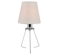 REALITY Kitty + shade  Table lamp, chrome, shade beige Dia:14cm H:13cm 1*E14 Max 40W bulb excl. W:14cm H:28cm - REAL-532511-06