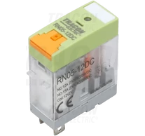 Print relé tesztgombbal és állapotjelzéssel  24V DC / 1×CO (NC: 12A, NO_ 15A, 230V AC / 30V DC)
