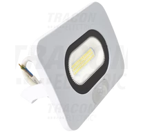Fehér SMD fényvető mozgásérzékelővel  30W, 4000K, IP65, 220-240V AC, 2700lm,110°, 3-10m, EEI=F