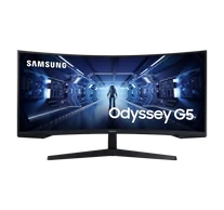 SAMSUNG Ívelt Gaming 165Hz VA monitor 34" G5, 3440x1440, 21:9, 250cd/m2, 1ms, HDMI/DisplayPort