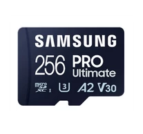 SAMSUNG Memóriakártya, PRO Ultimate microSD with Reader 256GB, Class 10, V30, A2, Grade 3 (U3), R200/W130, +Adapter