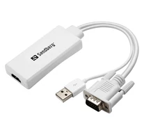 SANDBERG Kijelző konverter, VGA+Audio to HDMI Converter