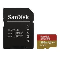 SANDISK 121587, MICROSD EXTREME KÁRTYA 256GB, 190/130 MB/s, A2 C10 V30 UHS-I U3