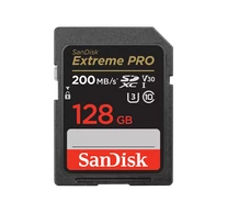 SANDISK 121596, SDXC EXTREME PRO KÁRTYA 128GB, 200/90 MB/s , UHS-I, Class 10, U3, V30