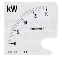 Skálalap W72-400V/4 műszerhez  0 - 400 kW