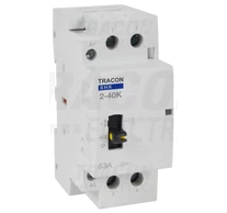 Installációs kontaktor  230V AC, 50Hz, 2 Mod, 2×NO, AC1/AC7a, 40A