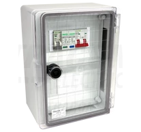 Túlfeszültség-védelmi doboz fotovoltaikus rendszerekhez  280×210×130mm,IP65,IK10,AC1+2, 230V, In_16A, Iimp_12.5kA,