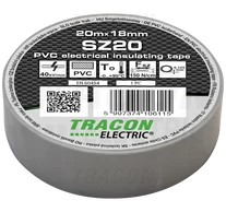 Szigetelőszalag, szürke  20m×18mm, PVC, 0-90°C, 40kV/mm