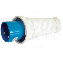 Ipari csatlakozó dugó, fokozott védelemmel  63A, 250V, 2P+E, 6h, IP67