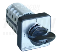 Választókapcsoló, 0-1-2  400V, 50Hz, 20A, 2×4P, 5,5kW, 48×48mm, 90°