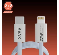 Avax CB611LB TÖLTŐKÁBEL USB-C - LIGHTNING 27W, MÁGNESES, KÉK
