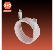 Avax CB611P TÖLTŐKÁBEL USB-C - LIGHTNING 27W, MÁGNESES, PINK