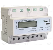 LCD kijelzésű fogyasztásmérő,közvetlen, MODBUS, 3F, 7 modul  400VAC / 10(100)A