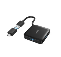 Hama 00200116 USB HUB, 4 PORT, USB 3.2 GEN1, 5 GBIT + USB-C ADAPTER