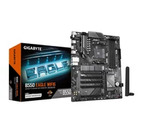 GIGABYTE B550 EAGLE WIFI6 Motherboard - AMD Ryzen 5000 G-Series CPUs, 10+3+1 Phases VRM, up to 3200MHz DDR4, 1xPCIe 4.0 + 1xPCIe 3.0 M.2, 1GbE LAN, WIFI 6, USB 3.2 Gen 2