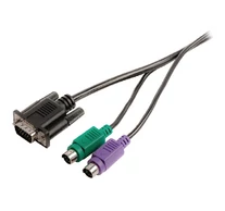 VGA Kábel VGA Dugasz + 2 db PS2 Dugasz - VGA Dugasz + 2 db PS/2 Dugasz 2.00 m Fekete