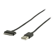 Szinkron és Töltő Kábel Apple Dock 30-Pólusú - USB A Dugó 2.00 m Fekete