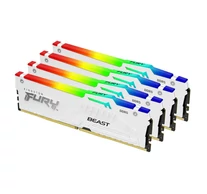 Kingston Technology FURY Beast 128GB 5200MT/s DDR5 CL40 DIMM (Kit of 4) White RGB XMP