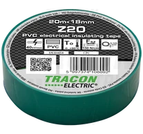 Szigetelőszalag, zöld  20m×18mm, PVC, 0-90°C, 40kV/mm