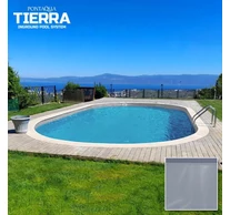 TIERRA CLOUD POOL süllyesztett ovális medence 5,0 x 3,0 x 1,5 m, szürke színű fóliával