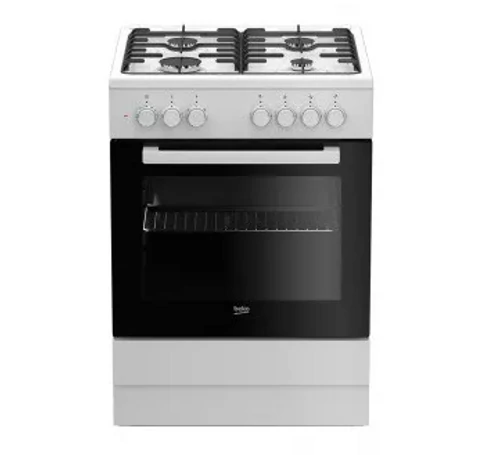 Beko FSE62120DW tűzhely Szabadonálló tűzhely Elektromos Gáz Fekete, Fehér A