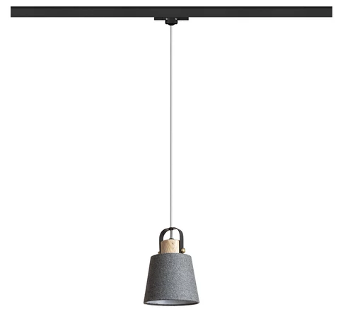 RENDL CHOUPETTE háromáramkörös sínre feketésszürke textil/fa 230V LED E27 11W