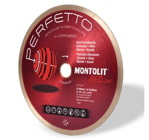 Montolit CPF250 PERFETTO vágókorong porcelán kő/kerámia/üveg/márvány O 250 mm