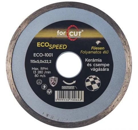 Flexmann For Cut gyémánttárcsa ECO 115x2x5x22,2mm folyamatos élű,kerámia,csempe