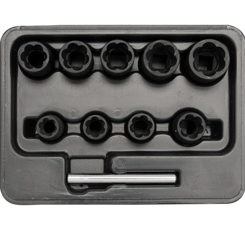 YATO Roncsolt csavarfej leszedő készlet 10 részes 3/8 col 10-19 mm