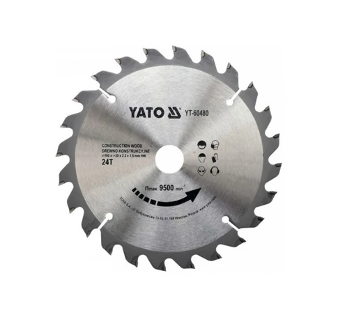 YATO Fűrésztárcsa fához 160 x 20 x 1,5 mm / 24T