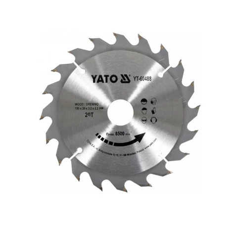 YATO Fűrésztárcsa fához 190 x 30 x 2,2 mm / 20T
