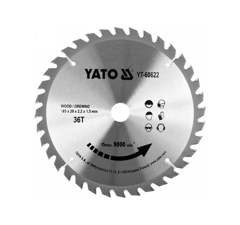 Yato fűrésztárcsa fához 185x20x1,5mm 36T