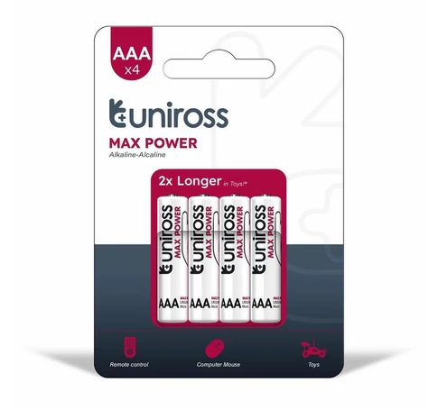 Uniross MAX POWER Alkáli Mikro Elem AAA (LR03) (1,5V) B4