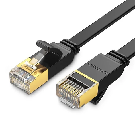 UGREEN NW106 Ethernet RJ45 lapos hálózati kábel, Cat.7, STP, 0,5 m (fekete)