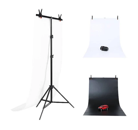 PULUZ fotóháttér szett/állvány 70x200cm + fotóháttér 2 db DCA0976