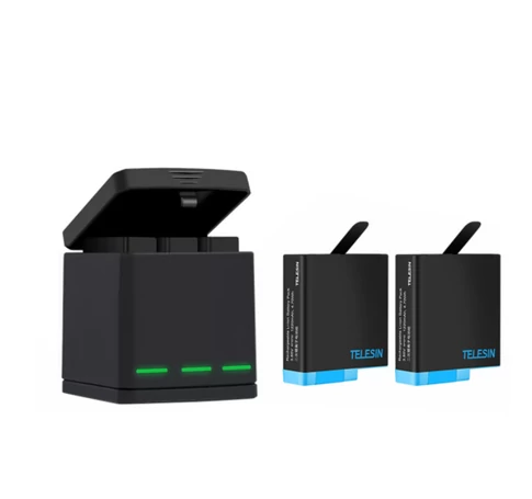 Telesin Box háromcsatornás töltő GoPro Hero 5/6/7/8 + 2 akkumulátorhoz (GP-BNC-801)
