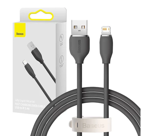 Baseus Jelly USB-Lightning kábel, 2,4A, 1,2m (fekete)