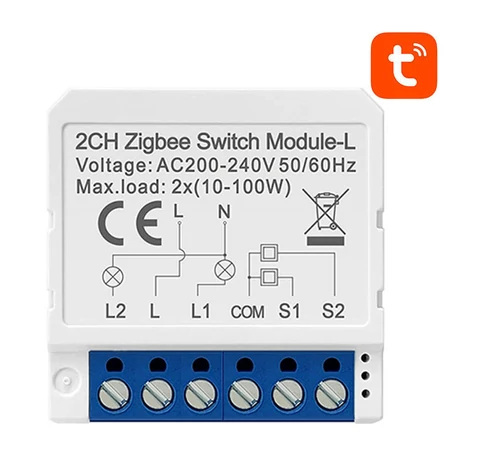 ZigBee Avatto LZWSM16-W2 Semleges nélküli intelligens kapcsoló TUYA
