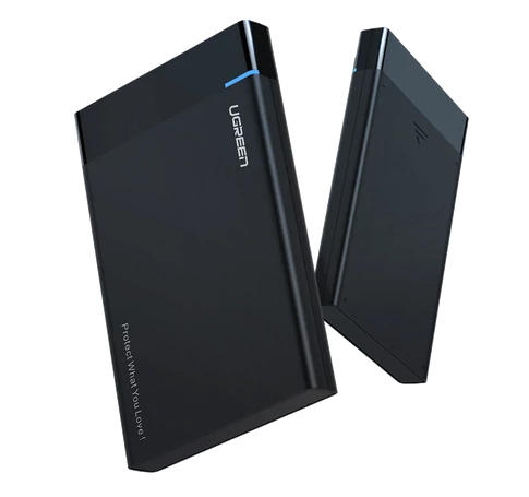 UGREEN US221 2,5 hüvelykes HDD/SSD külső ház, SATA 3.0, USB-C, 50 cm (fekete)