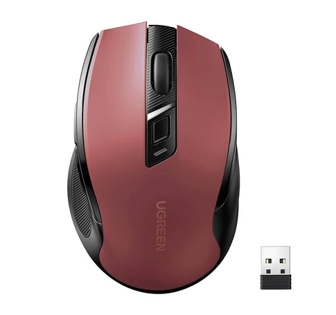 UGREEN MU006 Vezeték nélküli egér, 2,4 GHz + Bluetooth 5.0 (piros)