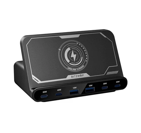 BlitzWolf BW-S27 asztali töltő, 2xUSB-A, 4xUSB-C (fekete)