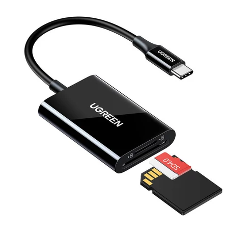 UGREEN CM265 2 az 1-ben USB-C kártyaolvasó (fekete)