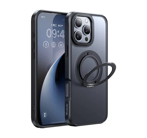 McDodo PC-4932 MagSafe tok iPhone 16 Pro készülékhez állvánnyal (fekete)