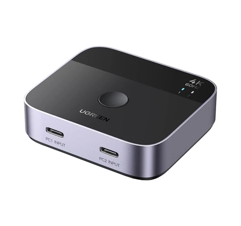UGREEN AW502 2 az 1-ben switch, 2x USB-C–HDMI, 4K 60Hz