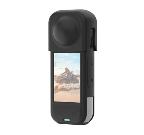 PULUZ szilikon védő tok lencsevédővel az Insta360 X5 készülékhez (fekete)